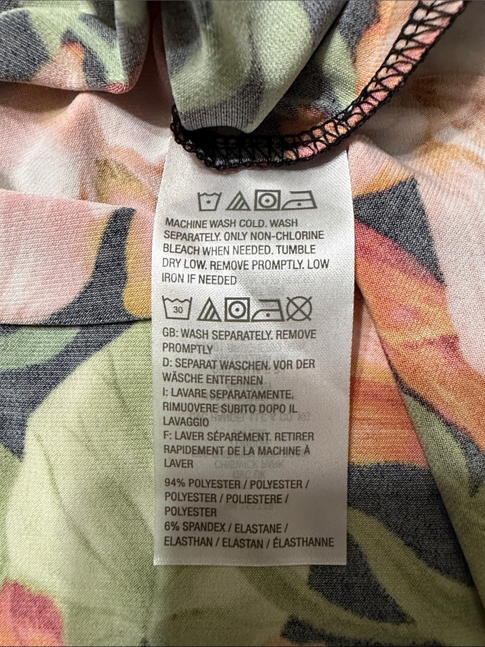 Attitudes by Renee Black Maxi Dress with Orange & Green Tropical Print - Picture 5 of 5
